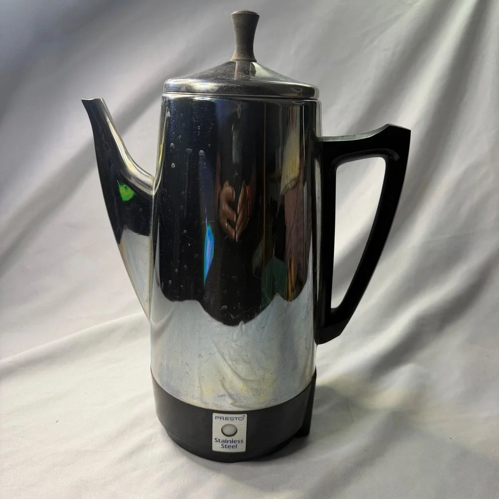 Presto 12 Cup Electric Coffee Percolator Stainless Steel Vintage Model